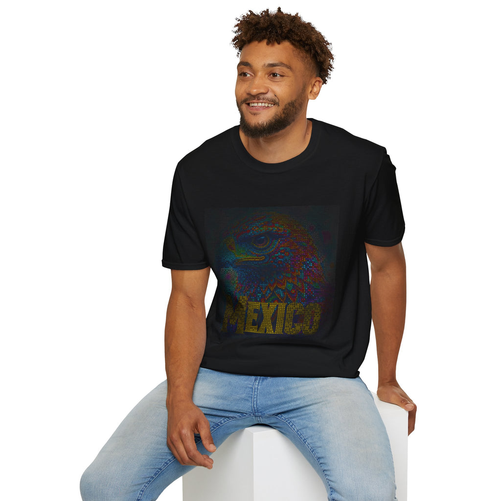 T-Shirt — Vibrant Aztec Jaguar Design with “MEXICO” Text