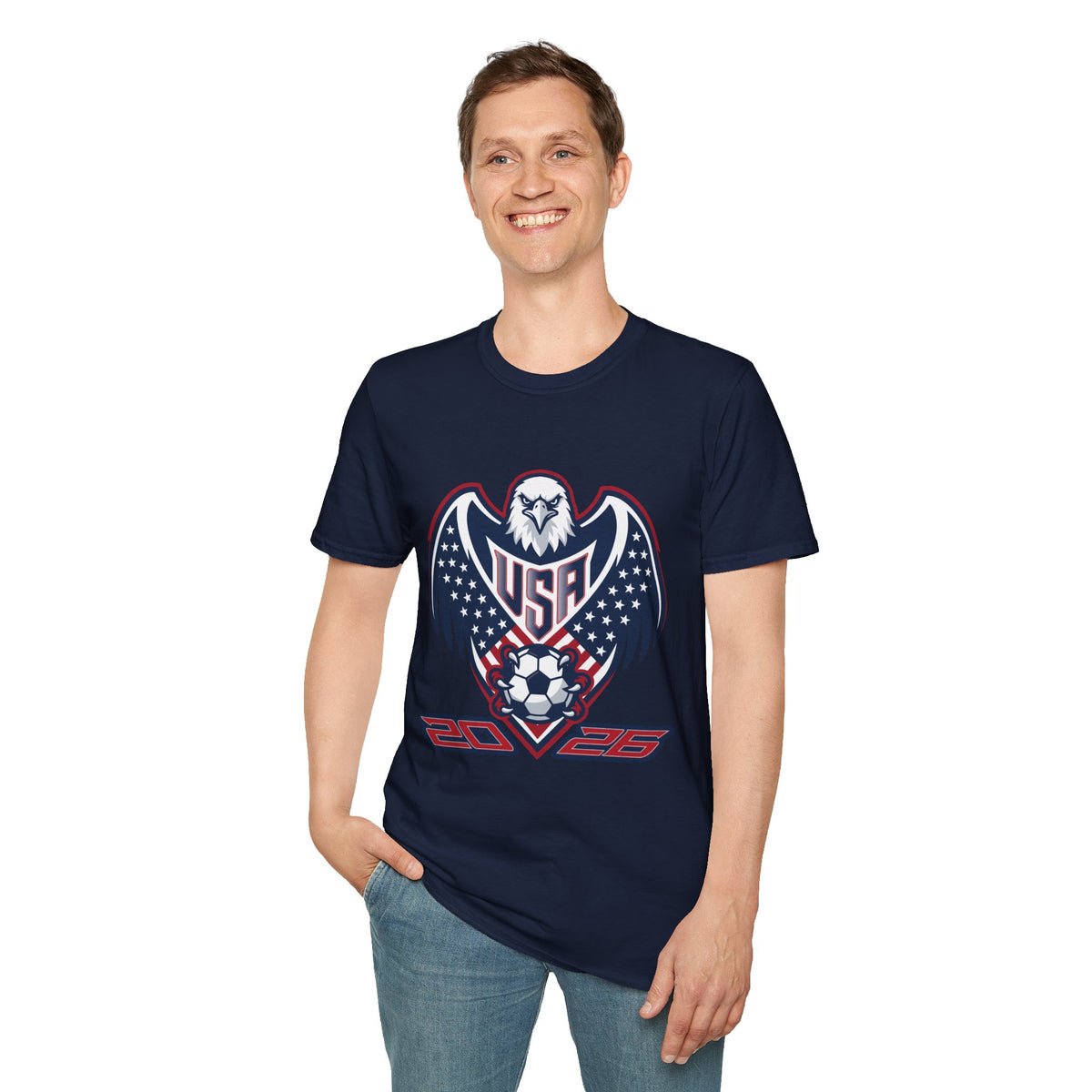 USA Eagle Soccer T‑Shirt — Patriotic 2026 World Cup Fan Tee