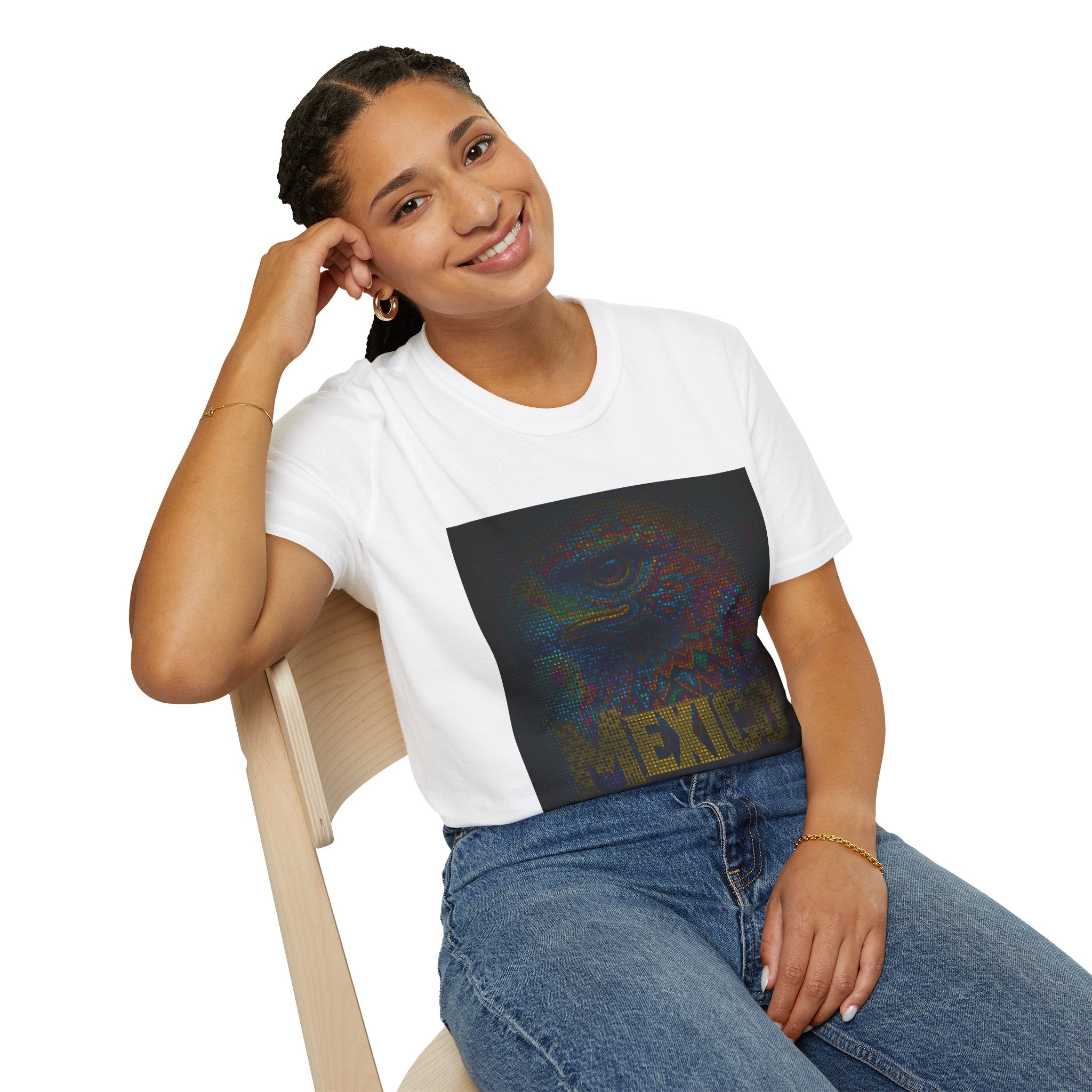 T-Shirt — Vibrant Aztec Jaguar Design with “MEXICO” Text
