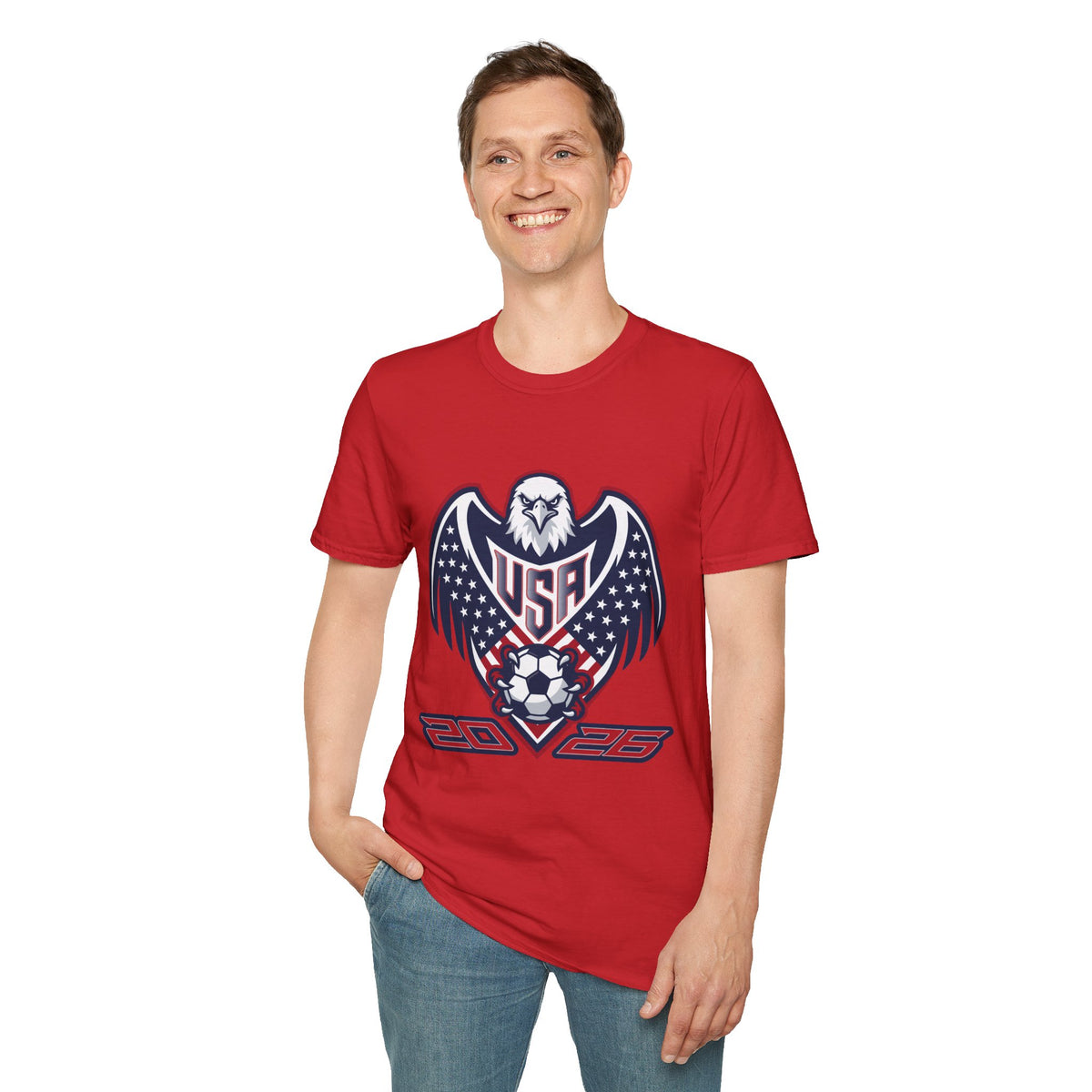 USA Eagle Soccer T‑Shirt — Patriotic 2026 World Cup Fan Tee