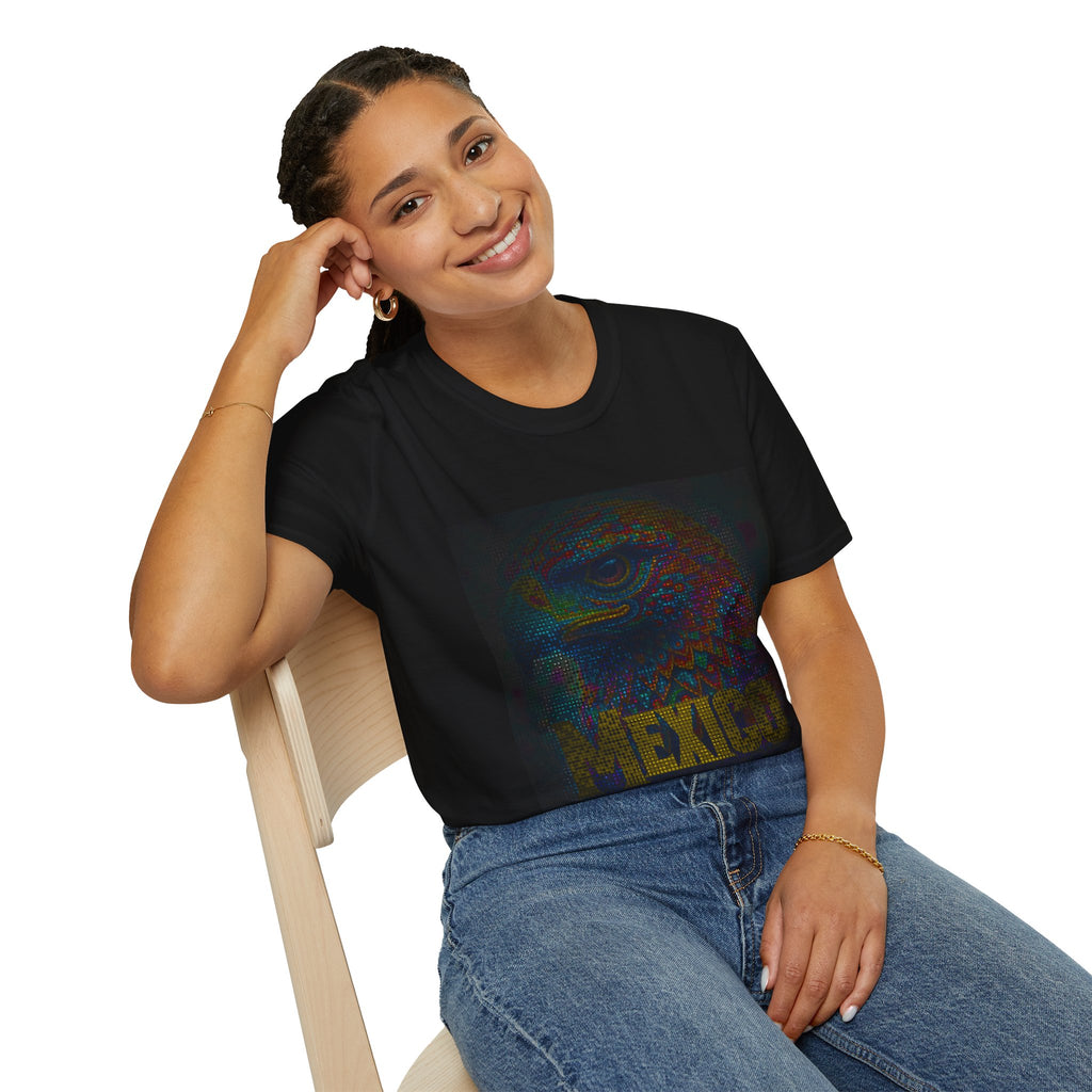 T-Shirt — Vibrant Aztec Jaguar Design with “MEXICO” Text