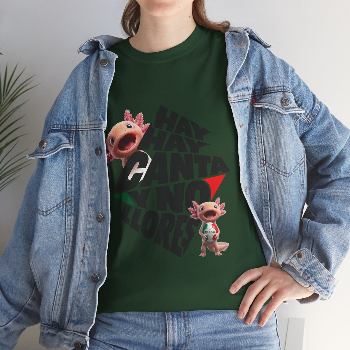 Mexico Axolotl Tee — "Hay, hay, hay, hay, canta,  y no llores" Cute Axolotl Graphic T-Shirt
