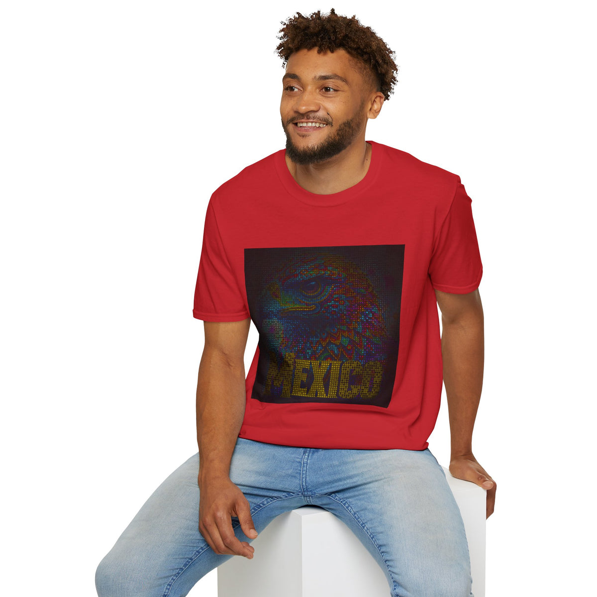 T-Shirt — Vibrant Aztec Jaguar Design with “MEXICO” Text