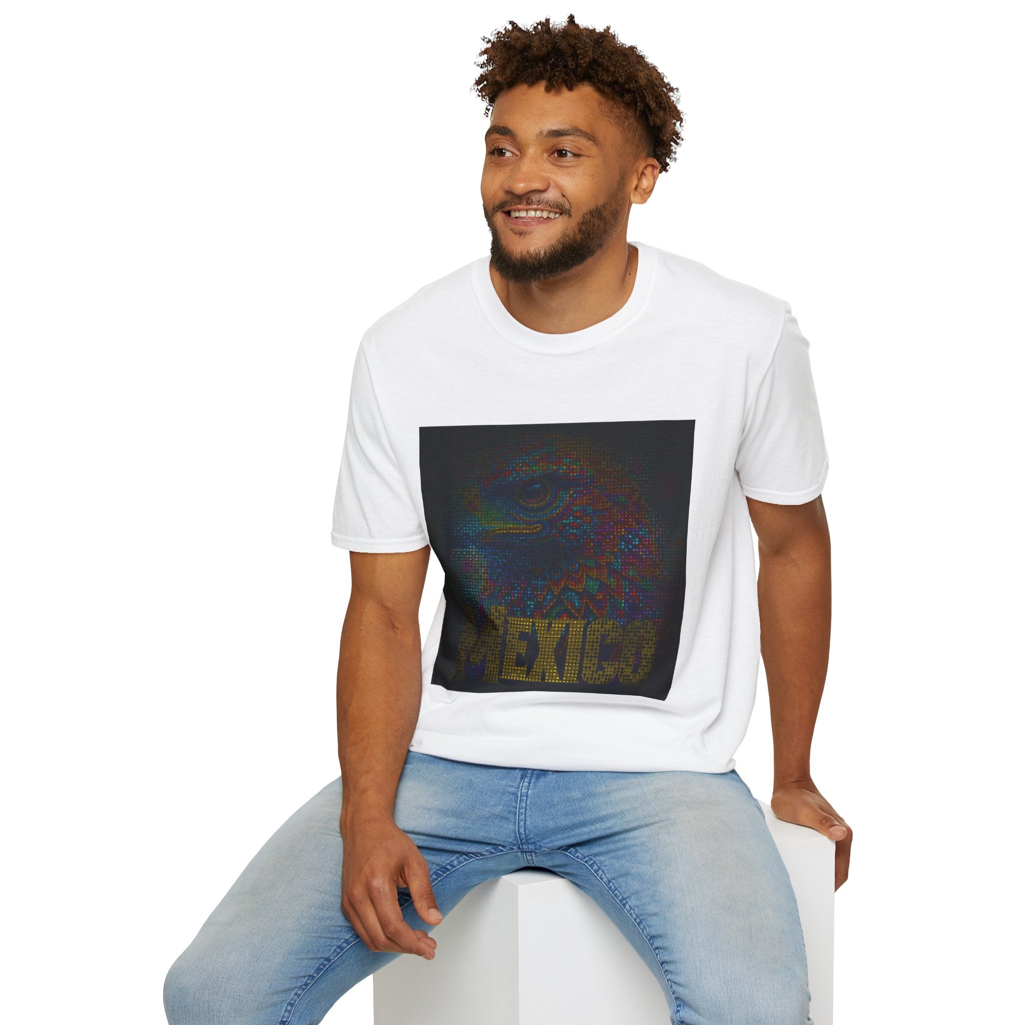 T-Shirt — Vibrant Aztec Jaguar Design with “MEXICO” Text