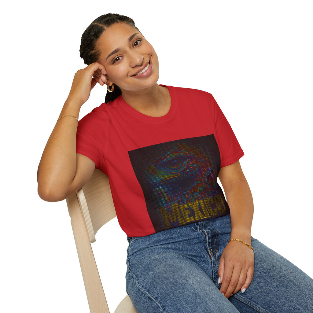 T-Shirt — Vibrant Aztec Jaguar Design with “MEXICO” Text